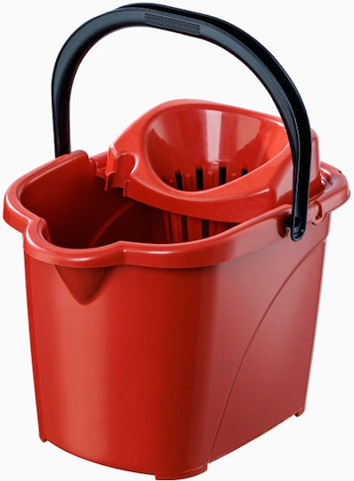 Planet Mop Bucket Plastic Capacity 15lt Red