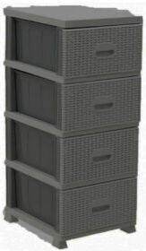 Violet House Plastic Drawer Unit 4 Tiers Gray Violet House Plastic Drawer Unit 4 Tiers Gray