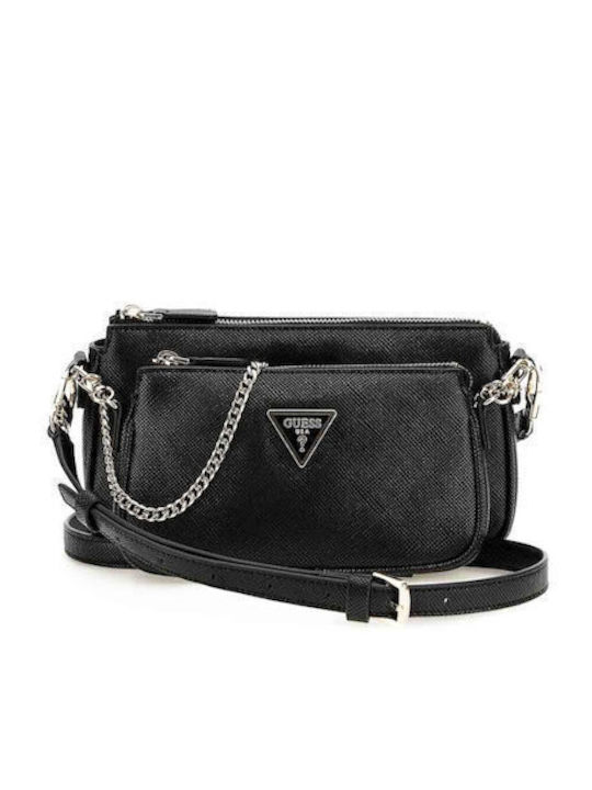 Guess Noelle Logo Din piele Pungă de damă Crossbody Negru