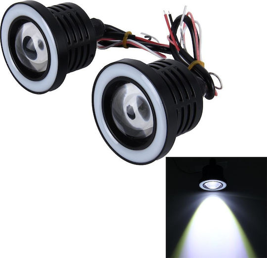 Round Foglights Car Volkswagen Up 12V 10W 6.35cm with White Lighting 2pcs