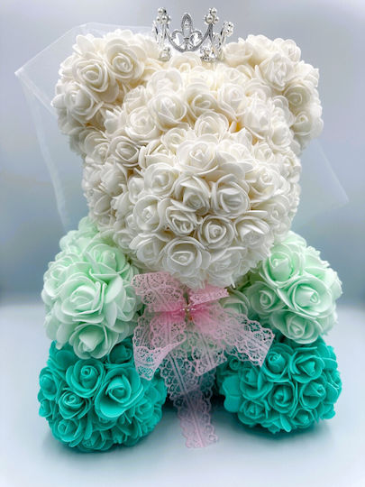 Bear of Artificial Roses Multicolour 40cm Mohicans Black Line