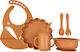 Queen Mother Queen Mother Baby & Kids Feeding Set Fox Silicone with Anti-Slip Base Orange 6 Pieces for 6+ Months