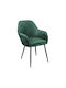 Valery Dining Room Velvet Chair Black, Forest Green 55x61x87cm 2pcs