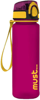 Must Kids Water Bottle Plastic Fuchsia 650ml