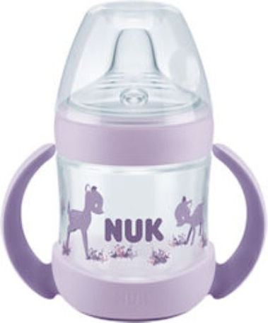 Nuk Nature Sense Learner Bottle Обучителна чаша Силикон с дръжки Лилав за 6m+м+ 150мл