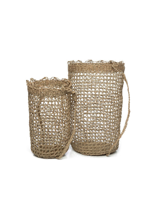 Coș decorativ Wicker cu mânere 37x37buc Bazar Bizar