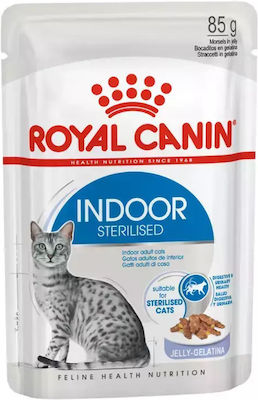 Royal Canin Wet Cat Food Health Nutrition Indoor Sterilised Morsels In Jelly 85gr