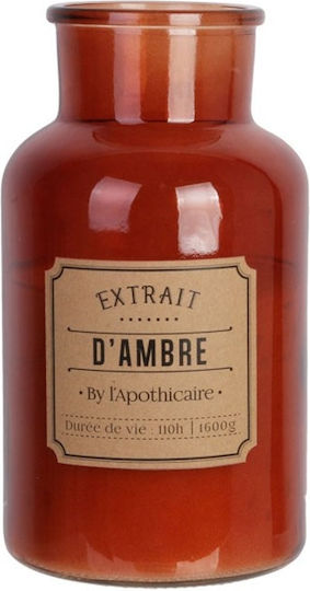 Apothecary Home Deco Factory Scented Candle Burning Time 110 Hours Amber Scent Dimensions 14x25.7cm Bo5169
