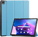 Lenovo Tab M10 Plus 10.6 3. Generation 2022 Custer Textur 3-fach Halter Smart Leder Tablet Hülle Himmelblau