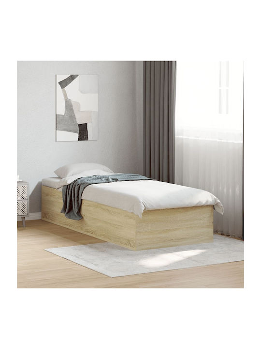 Einzelbett Holz Beige mit Lattenrost für Matratze 100x200cm