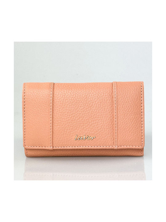 Lavor Small Leather Women's Wallet with RFID Coral