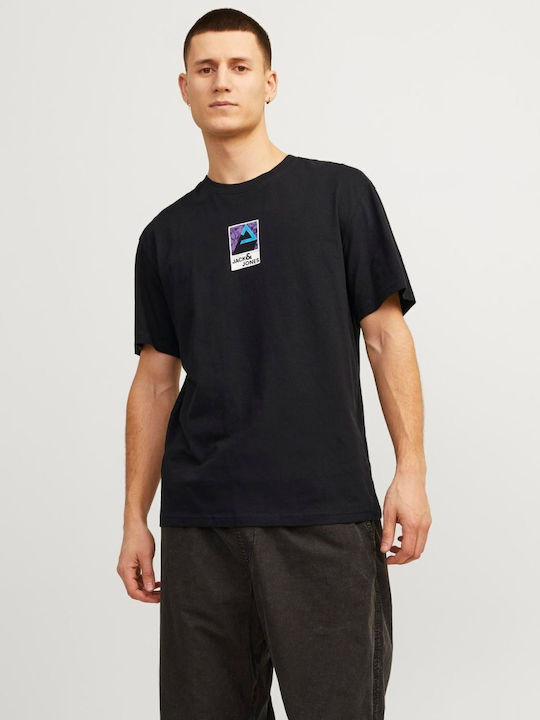 Jack & Jones T-shirt Bărbătesc cu Mânecă Scurtă BLACK