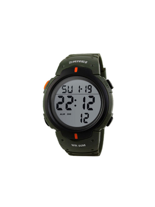 Skmei Digital Uhr Batterie mit Kautschukarmband Army Green