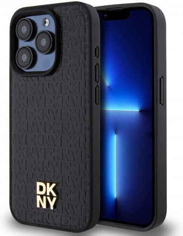 Θήκη Dkny Pu Leather Repeat Pattern Stack Logo Magsafe Case Apple Iphone 15 Pro Max 6.7" Black