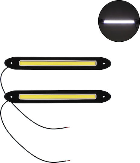 Rece** Rectangular Rezistente la apă Lămpi de funcționare pe timp de zi Auto LED 12V 25.5cm cu Alb Iluminare 2buc