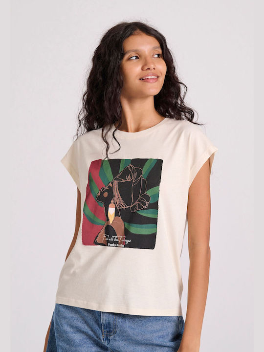 Funky Buddha Women's T-shirt Beige