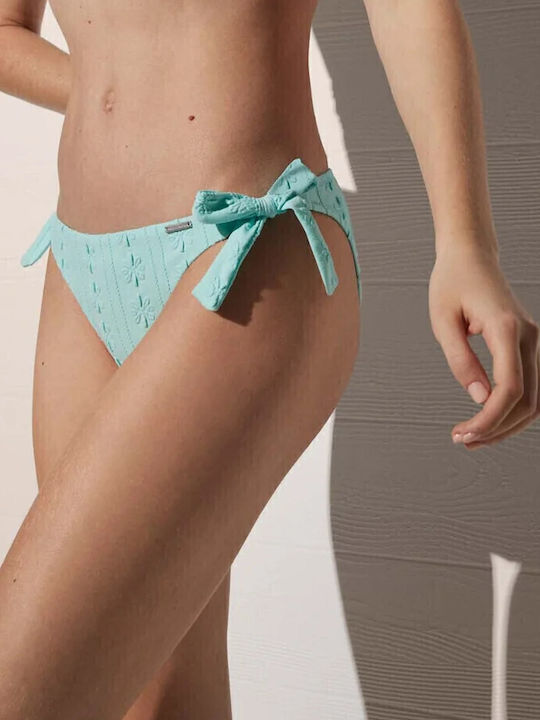 Bikinihosen Slip mit Schnürung Türkis