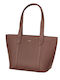 Leather Women's Bag Shopper Shoulder Burgundy