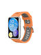 Huawei Watch Fit Two-color Silicone Watch Band Orange+gray
