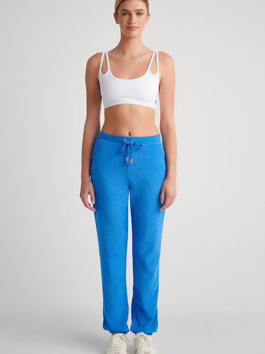 SugarFree Pantaloni de trening pentru femei cu cauciuc Blue