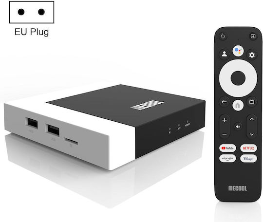 Mecool TV Box KM7 Plus EU Plug EDA004371603 4K UHD με WiFi USB 2.0 2GB RAM και 16GB Αποθηκευτικό Χώρο με Λειτουργικό Android 11.0 και Google Assistant