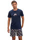 Vamp Men's Summer Pajamas Set BLUE