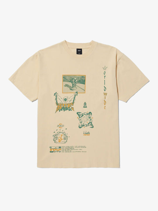 HUF Men's Short Sleeve T-shirt Beige