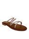 Leather Women's Flat Sandals Anatomic in Gold Color