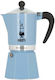 Bialetti Rainbow Electric Stovetop Espresso Pot 6 Cups Blue