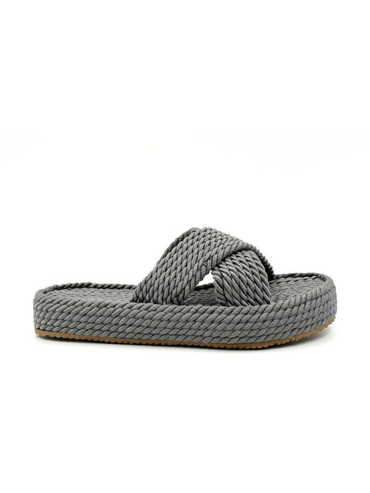 Twist Women's Flat Sandals in Gray Color