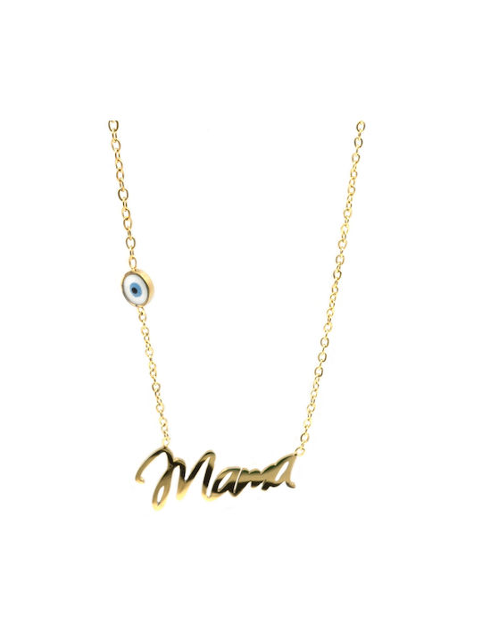 Steel Gold-Plated Necklace Design K0l87116