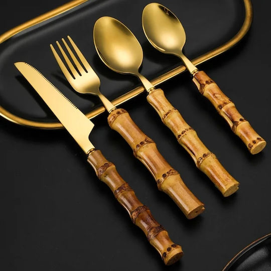Besteckset Edelstahl 18/10 Gold 4-teilig