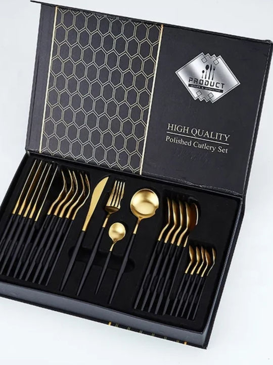 Cutlery Set Stainless Gold 24pcs