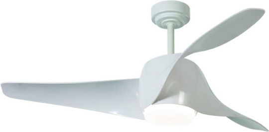 Fos me Ceiling Fan 132.08cm with Light Fixture White