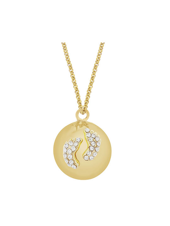 Proud Mama Babybell Glowing Footprint Gold Necklace Bws-pm-618