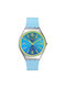 Swatch Ρολόι Solar με Μπλε Καουτσούκ Λουράκι