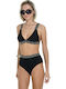 Set Bikini Talie înaltă Negru