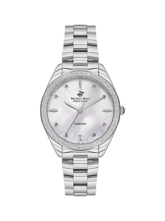 Beverly Hills Polo Club Watch with Silver Metal Bracelet