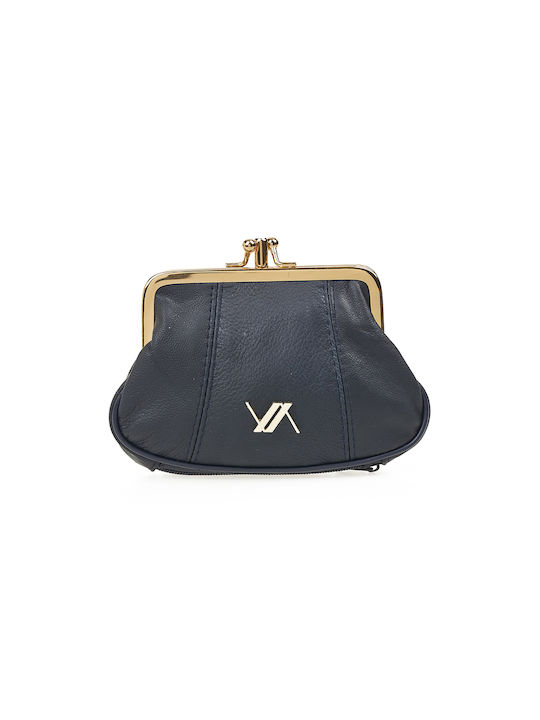 Verde Large Leather Women's Wallet Navy Blue