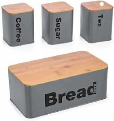 Sidirela Brotkasten mit Deckel Metallisch Gray 40x20x17cm Sidirela Brotkasten mit Deckel Metallisch Gray 40x20x17cm