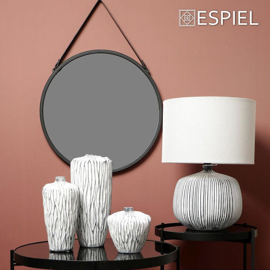 Espiel Wall Mirror with Black Metallic Frame Diameter 55cm 1pcs
