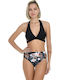 Set Bikini Τριγωνάκι Floral Μαυρο