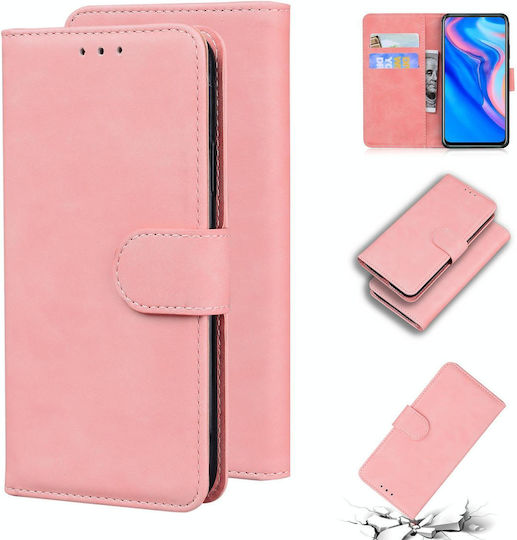 Huawei P Smart Z Y9 Prime 2019 Honor 9x Global Skin Feel Pure Color Flip Leather Phone Case Pink