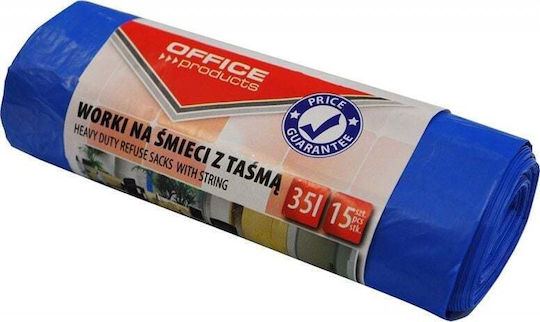 Office Products Trash Bags Capacity 35lt 50x50cm 15pcs Blue