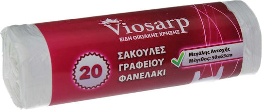 Viosarp Săculeți de Gunoi Sacuri de gunoi rezistente cu Mânere 50x65cm 20buc Transparente