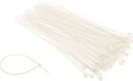 Pack of 100pcs White Plastic Cable Ties 200x3.6mm