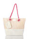 Beach Bag Striped Glitter Red 100103