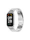 Xiaomi Smart Band 8 Active Three Bead Stainless Steel Watch Band + Watch Metal Frame Silver