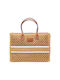 Verde Stroh Strandtasche Beige