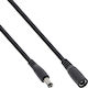 Inline Inline DC Extension Cable DC Male Female Plug 5.5x2.1 Mm AWG 18 Black 5 M